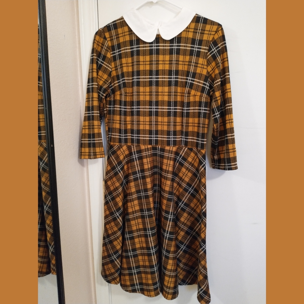 ModCloth - "Perfectly Proper" yellow plaid dress